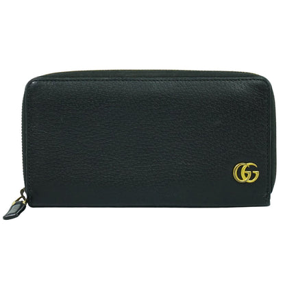 Gucci GG Marmont Zip Around Wallet Leather, BLACK, LEATHER, Wallets