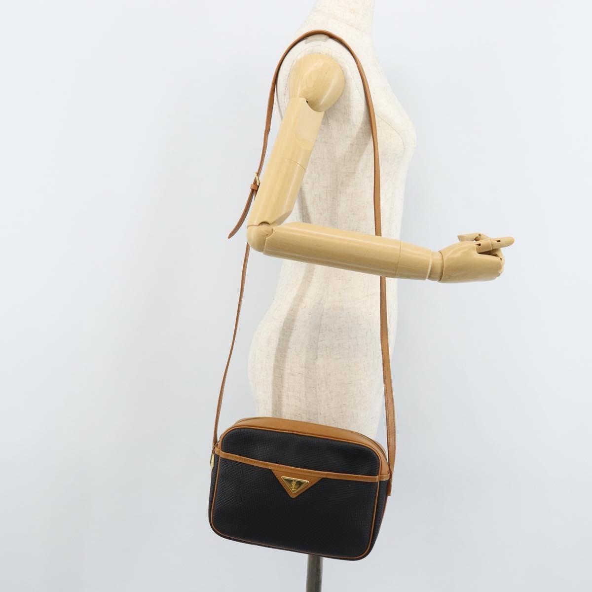 Saint Laurent Vintage Shoulder Bag Canvas, Navy, Canvas, Shoulder Bag