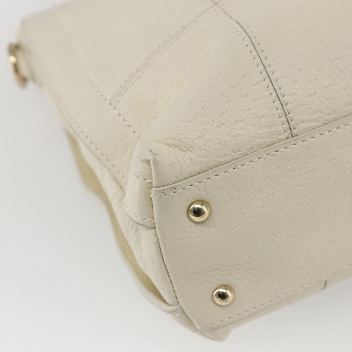 Salvatore Ferragamo Gancini handbag Leather, WHITE, LEATHER, Handbag