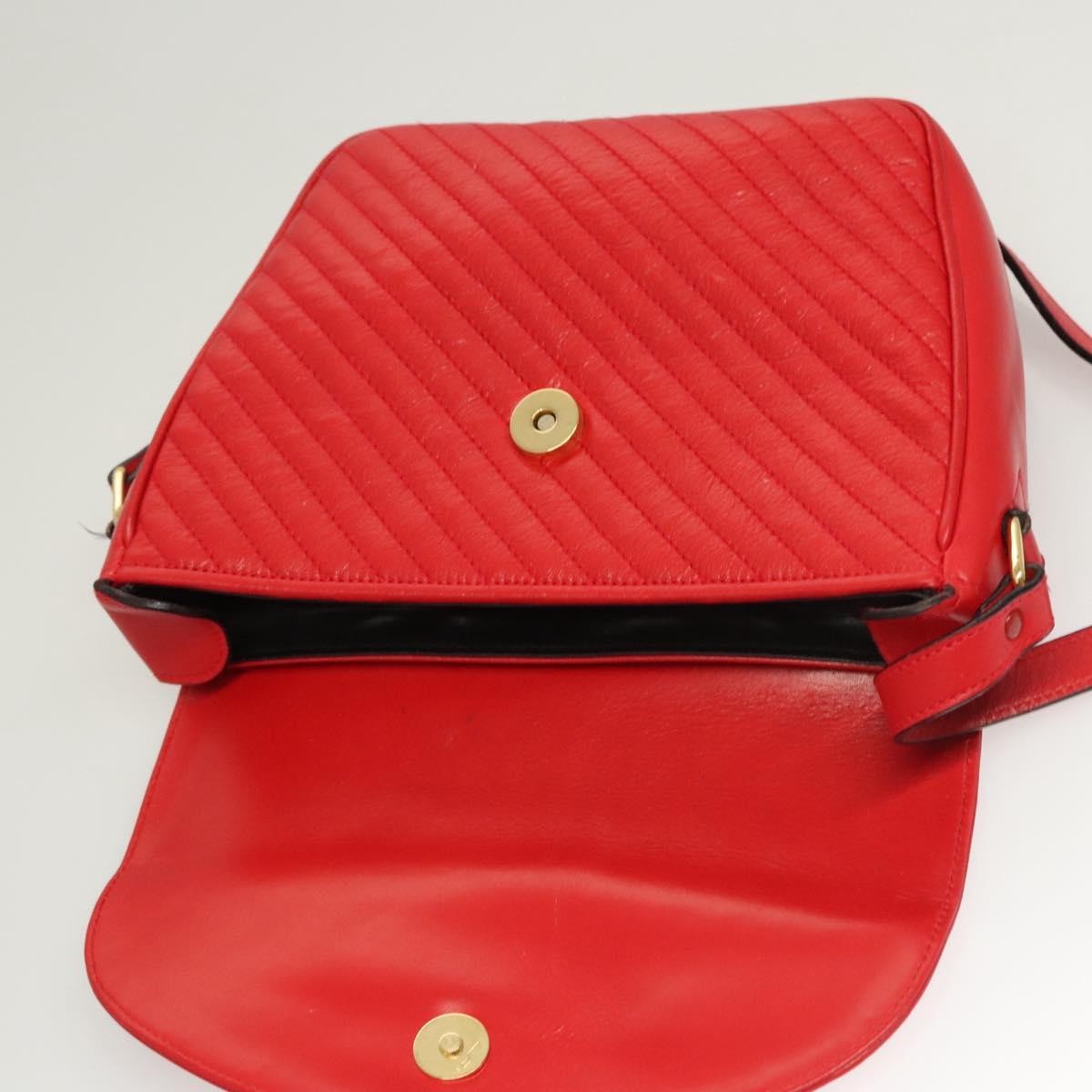Celine Vintage Triomphe Shoulder Bag Leather, RED, LEATHER, Shoulder bag
