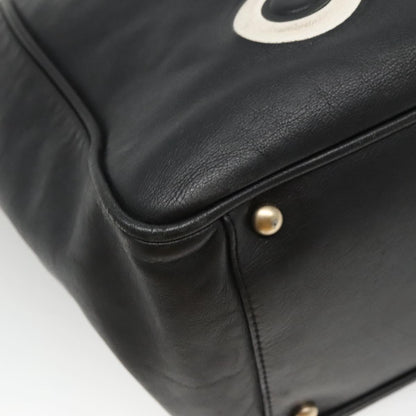 Chanel Camellia Tote Leather, BLACK, LEATHER, Tote bag
