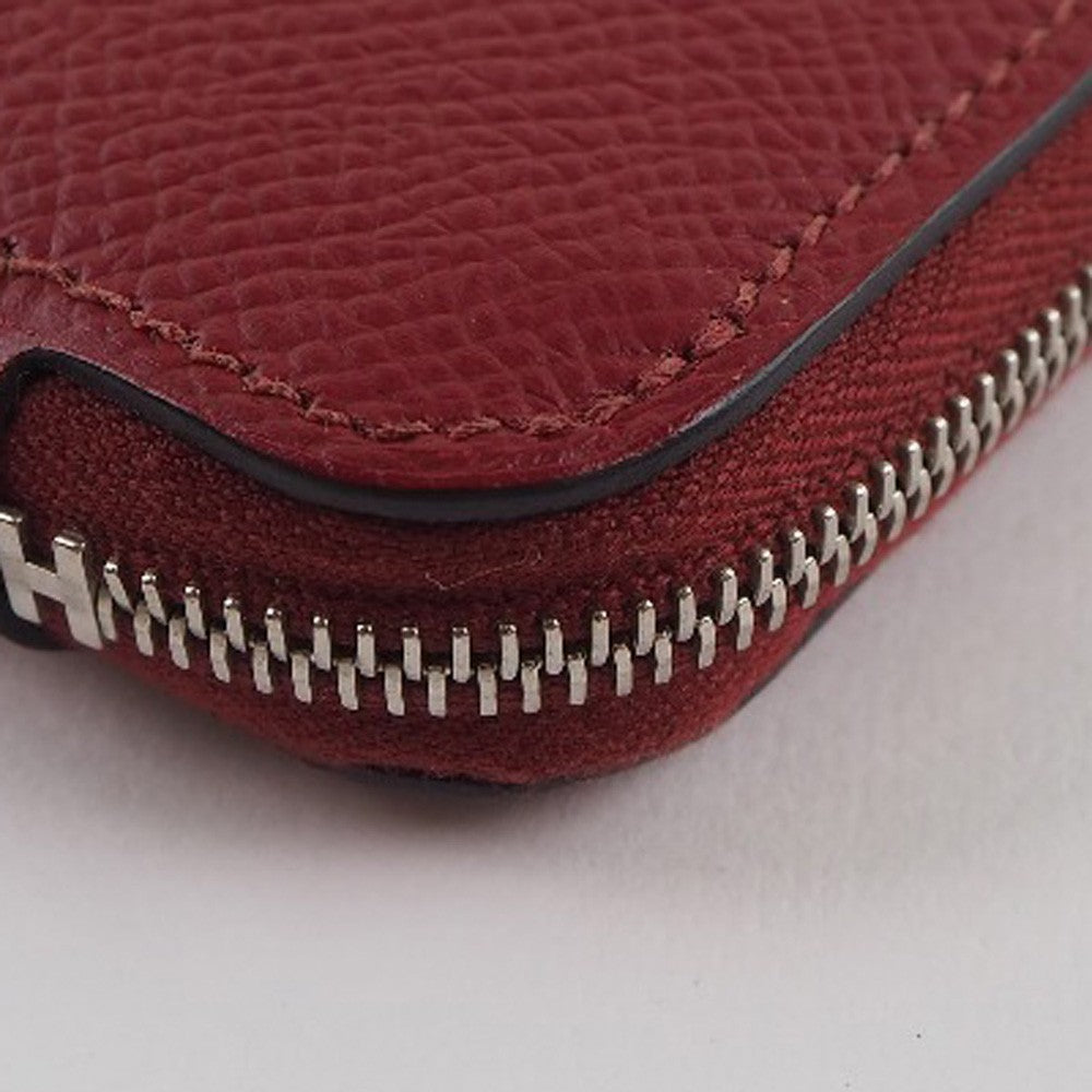 Hermes Azap Zip Around Wallet Silk'in Epsom, RED, LEATHER, Wallets