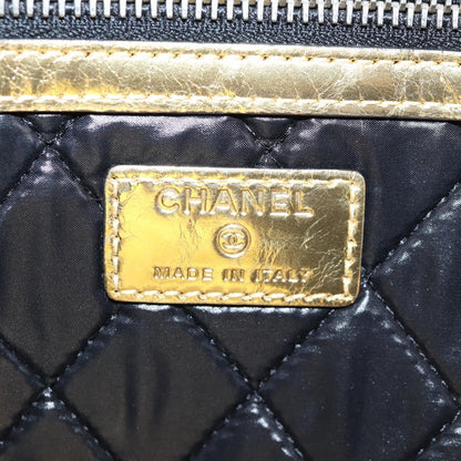 Chanel Feminine Pouch Crinkled Leather, GOLD, LEATHER, Clutche & pouche