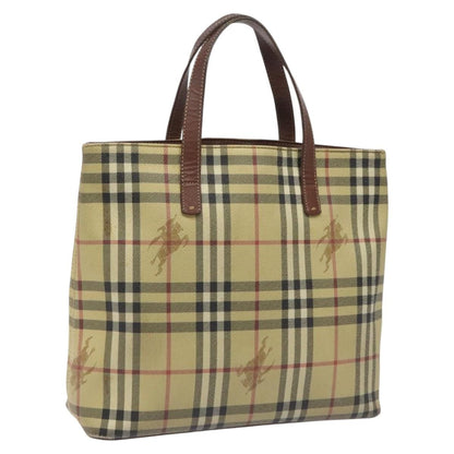 Burberry Top Handle Tote Haymarket Coated Canvas, BEIGE, CANVAS, Tote bag