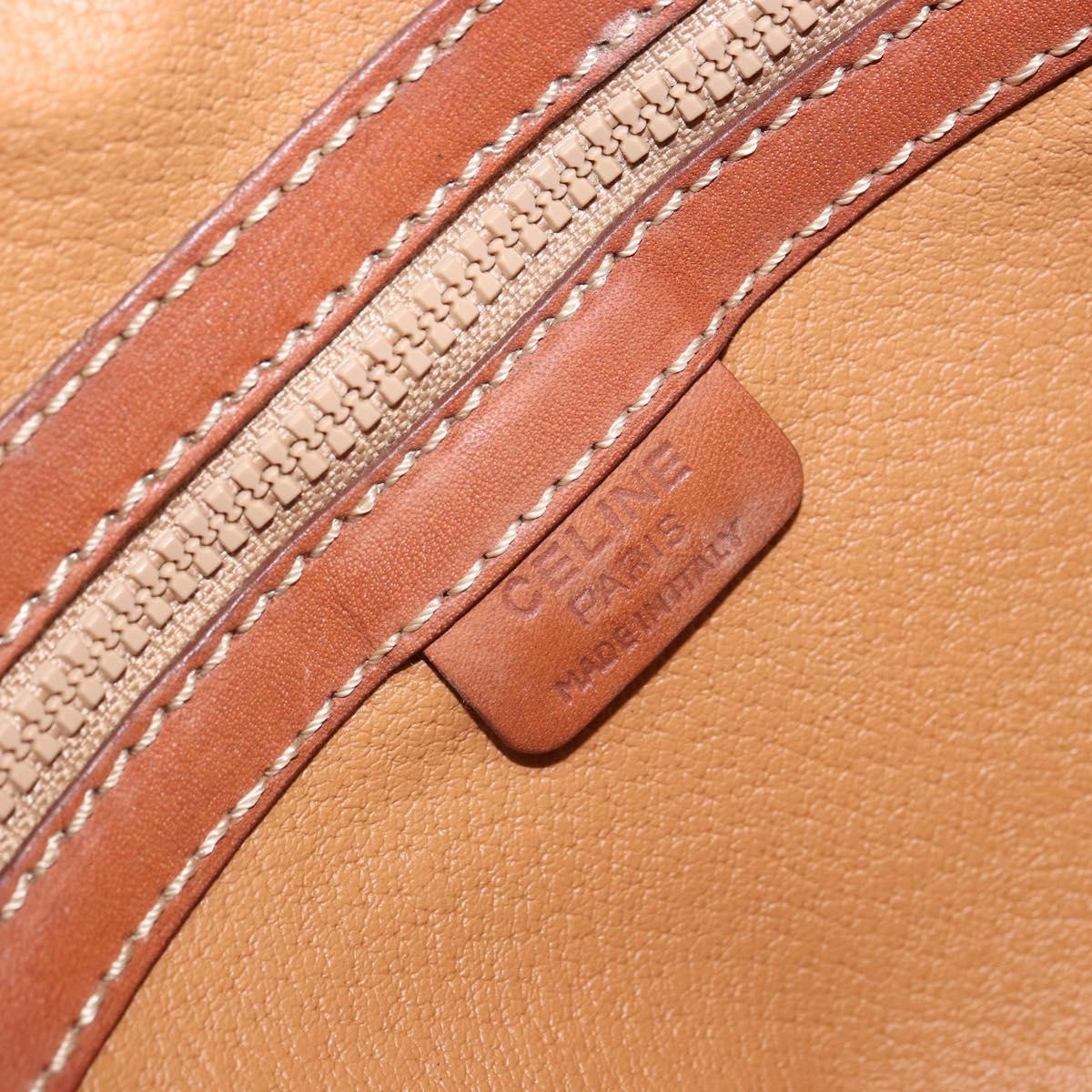 Celine Vintage Macadam Handbag Canvas and Leather, BROWN, CANVAS, Handbag