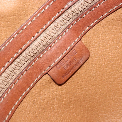 Celine Vintage Macadam Handbag Canvas and Leather, BROWN, CANVAS, Handbag