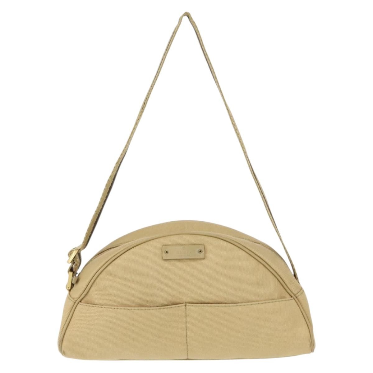 Gucci Vintage Shoulder Bag Canvas, BEIGE, CANVAS, Shoulder bag