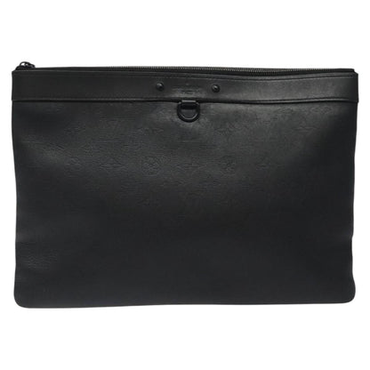 Louis Vuitton Discovery Pochette Monogram Shadow Leather, BLACK, LEATHER, Clutche & pouche