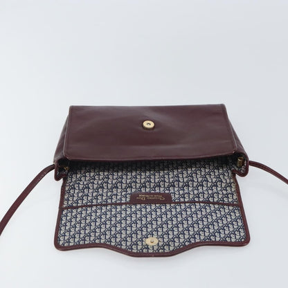 Christian Dior Flap Shoulder Bag Leather, BURGUNDY, LEATHER, Shoulder bag