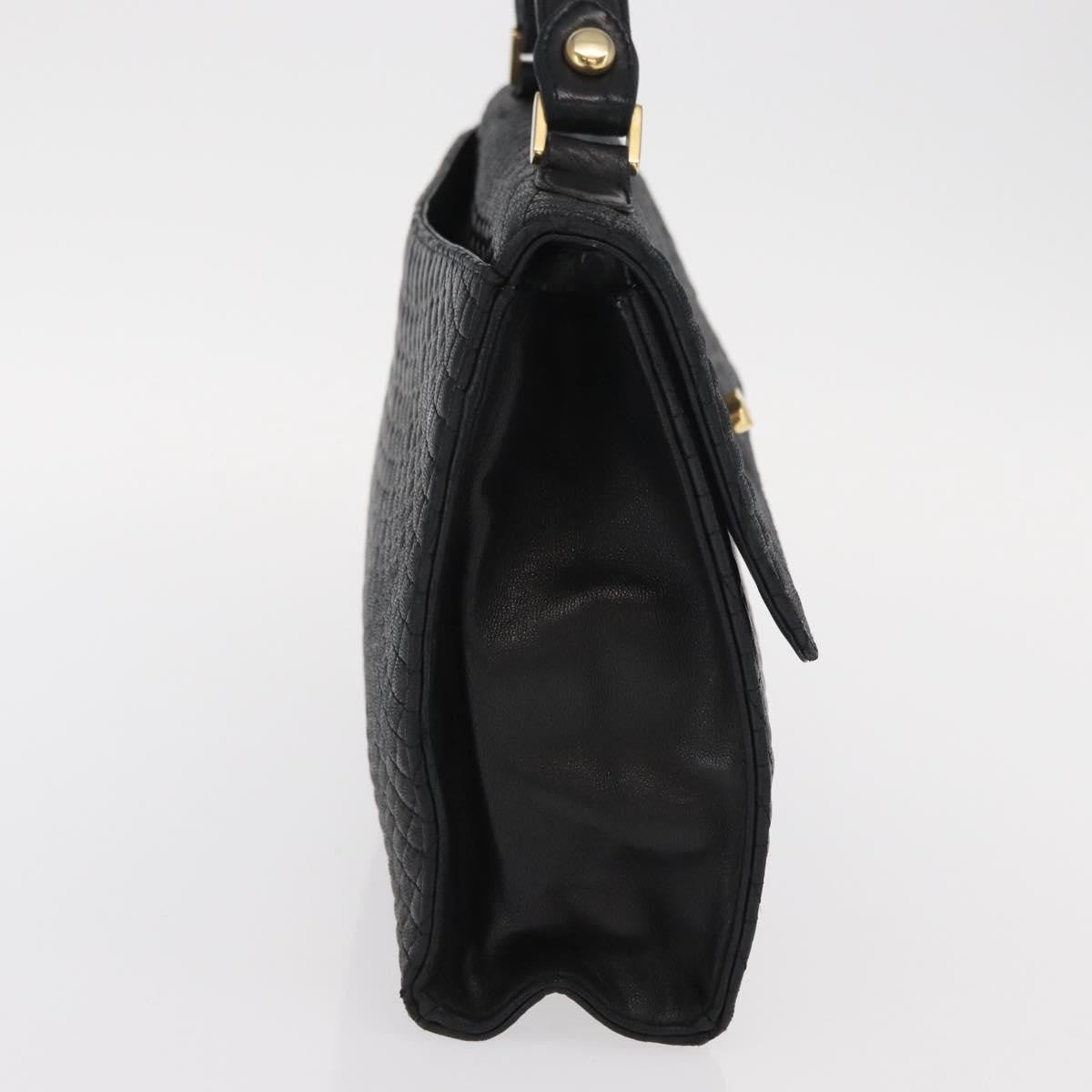 Bally Vintage Handbag Quilted Leather, BLACK, LEATHER, Handbag