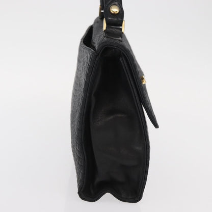 Bally Vintage Handbag Quilted Leather, BLACK, LEATHER, Handbag