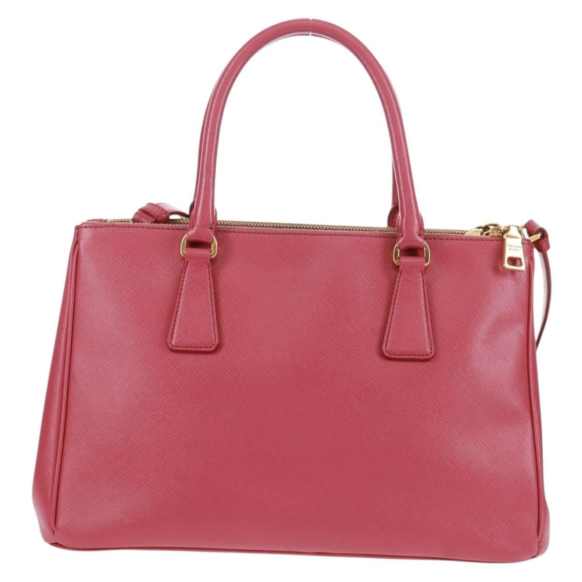 Prada Double Zip Lux Tote Saffiano Leather, Pink, Leather, Handbag