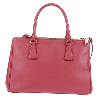 Prada Double Zip Lux Tote Saffiano Leather, Pink, Leather, Handbag