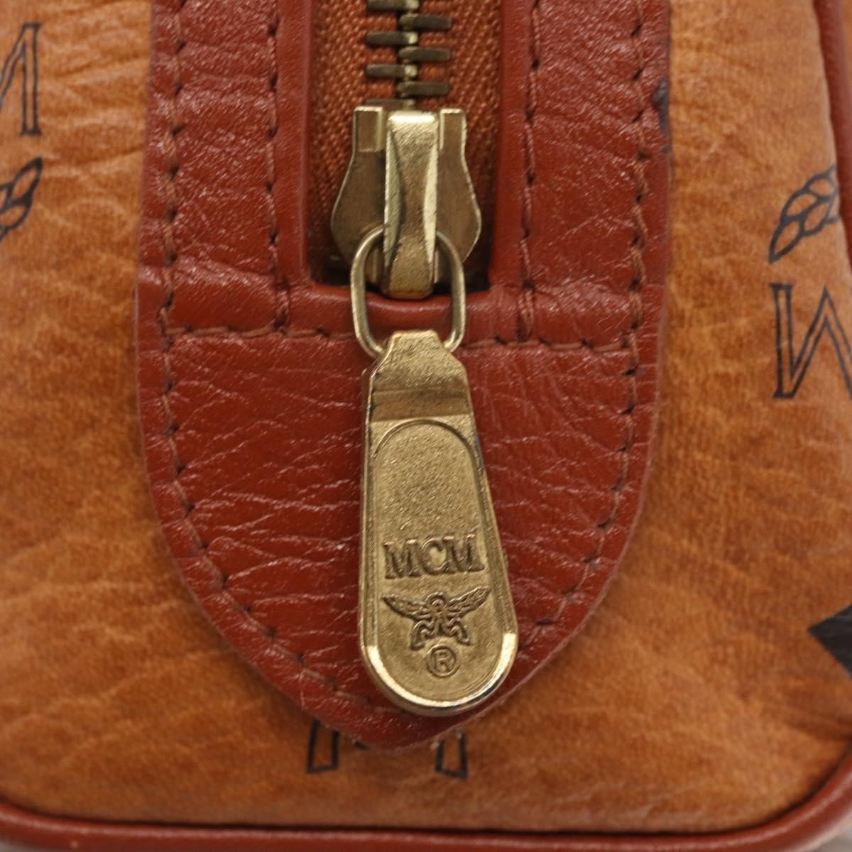 MCM Visetos Handbag Canvas and Leather, Brown, Canvas, Handbag
