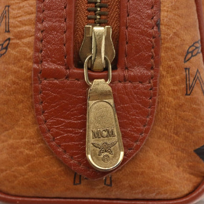 MCM Visetos Handbag Canvas and Leather, Brown, Canvas, Handbag