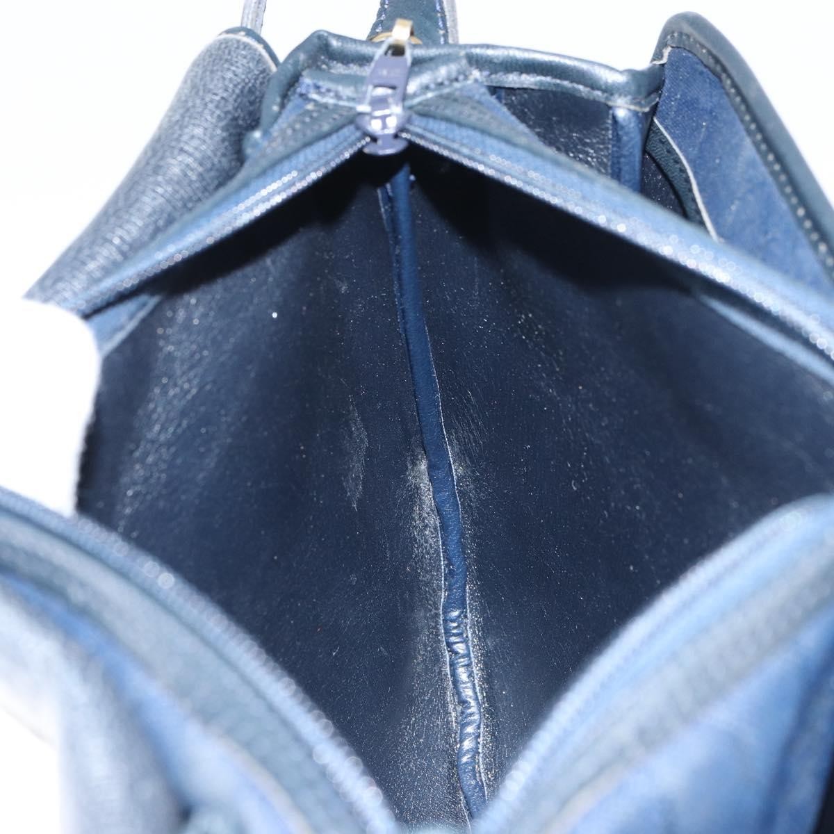 Christian Dior Vintage Honeycomb Shoulder Bag Canvas, NAVY, CANVAS, Shoulder bag