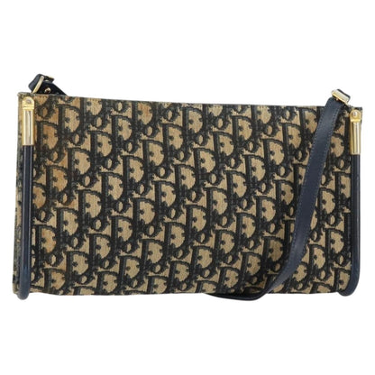 Christian Dior Vintage Trotter Shoulder Bag Canvas, NAVY, CANVAS, Shoulder bag