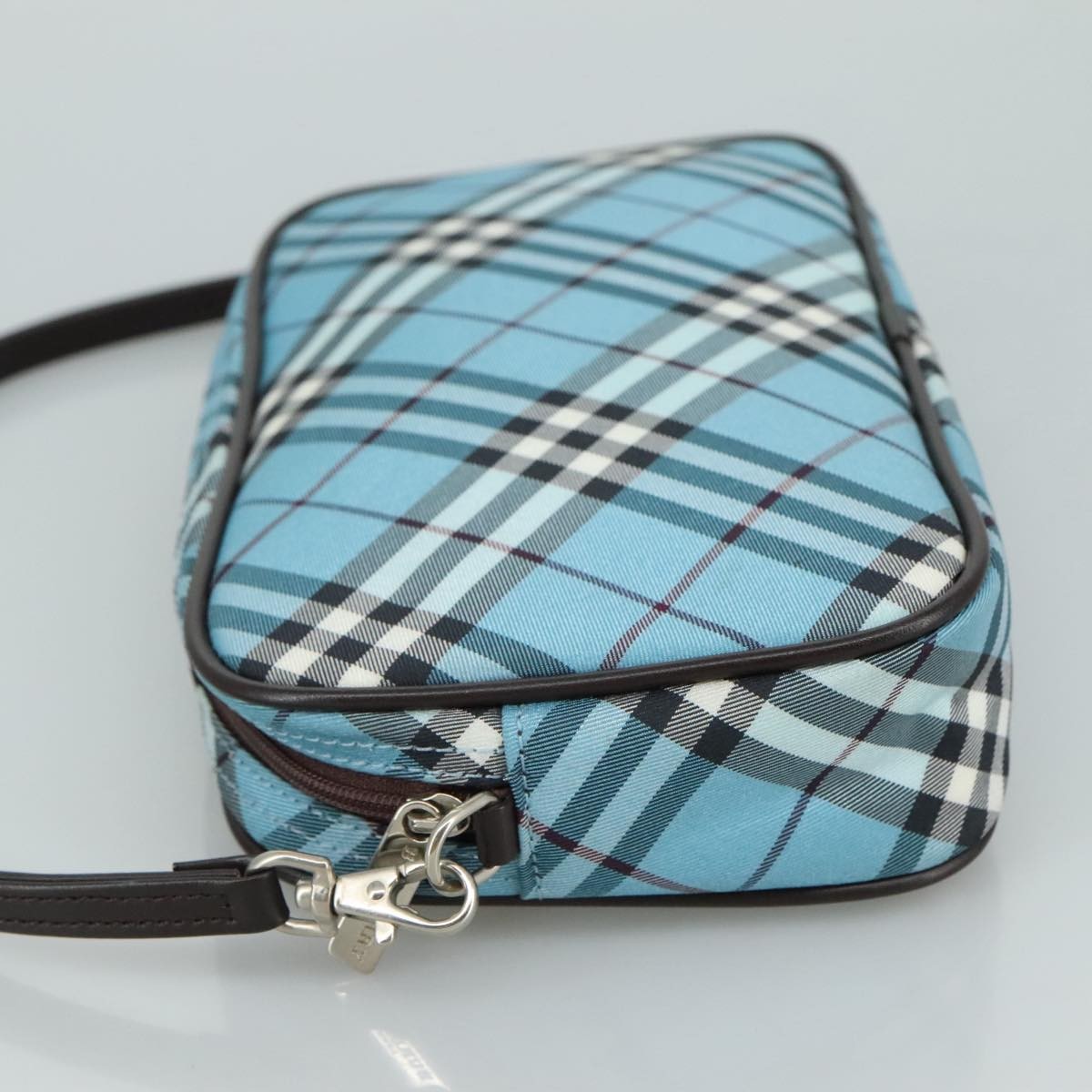 Burberry Nova Handbag Check Pattern, BLUE, NYLON, Clutche & pouche