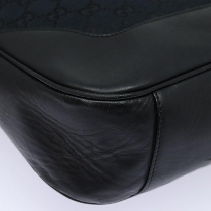 Gucci Bamboo Shoulder Bag GG Canvas, Black, Canvas, Shoulder Bag