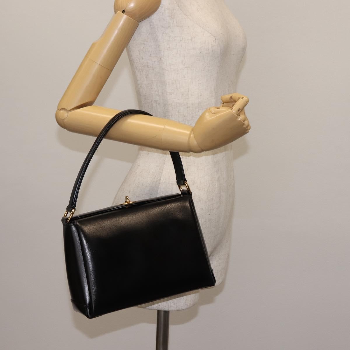 Gucci Vintage Convertible Box Crossbody Bag Leather, BLACK, LEATHER, Handbag