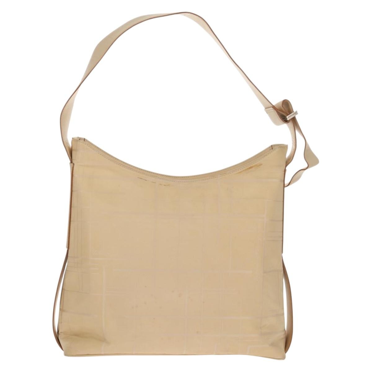 Salvatore Ferragamo Vintage Shoulder Bag Nylon, Beige, Nylon, Shoulder Bag