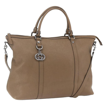 Gucci Vintage tote Leather, BROWN, LEATHER, Tote bag