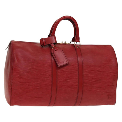 Louis Vuitton Keepall Bag Epi Leather, RED, LEATHER, Travel bag