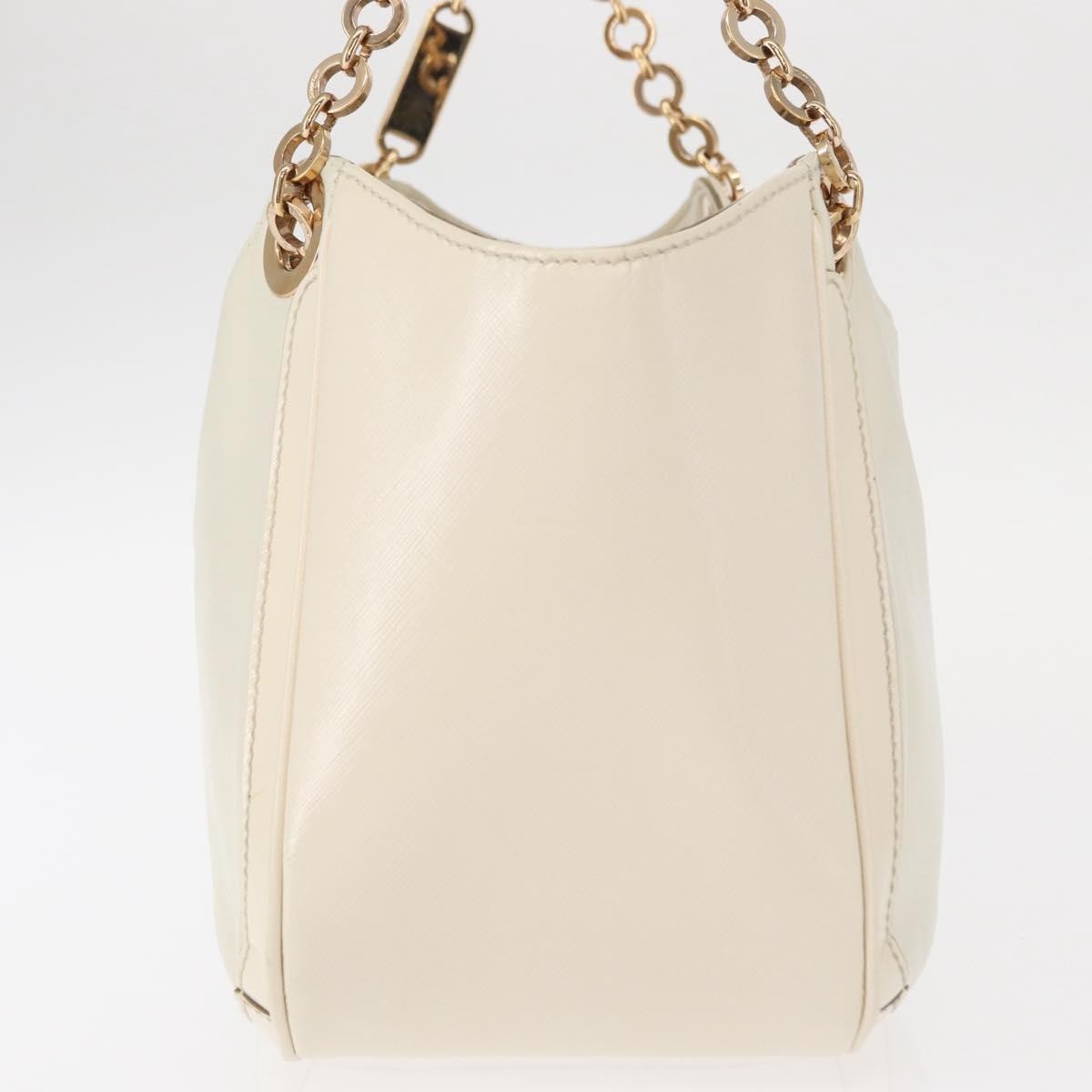 Salvatore Ferragamo Betulla Chain Tote Leather, WHITE, LEATHER, Handbag