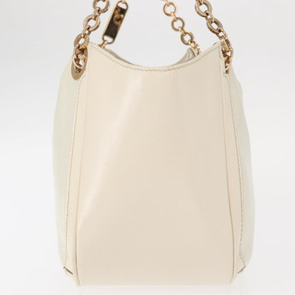 Salvatore Ferragamo Betulla Chain Tote Leather, WHITE, LEATHER, Handbag