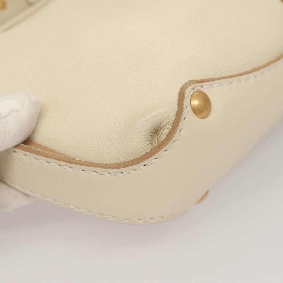 Salvatore Ferragamo Gancini handbag Leather, WHITE, LEATHER, Handbag