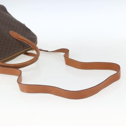 Celine Vintage Macadam Handbag Canvas and Leather, BROWN, CANVAS, Handbag