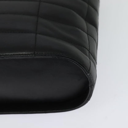 Chanel Vintage Chocolate Bar Metal Ring Tote Quilted Lambskin, BLACK, LEATHER, Tote bag