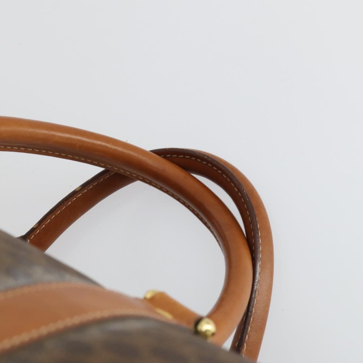 Celine Vintage Macadam Boston bag Canvas and Leather, BROWN, CANVAS, Travel bag