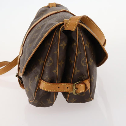 Louis Vuitton Saumur Handbag Monogram Canvas, Brown, Canvas, Shoulder Bag