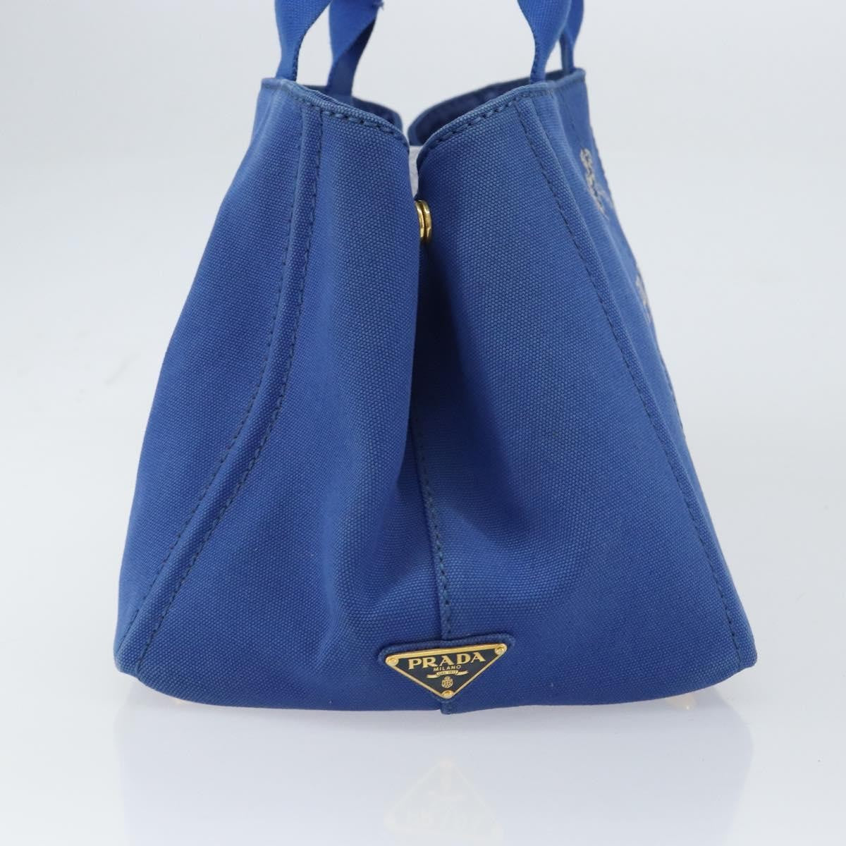 Prada Canapa Open Tote Canvas, BLUE, CANVAS, Tote bag