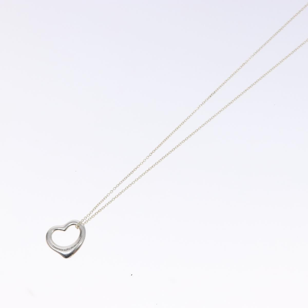Tiffany & Co. Elsa Peretti Open Heart Pendant Necklace Sterling Silver, SILVER, SILVER, Necklace