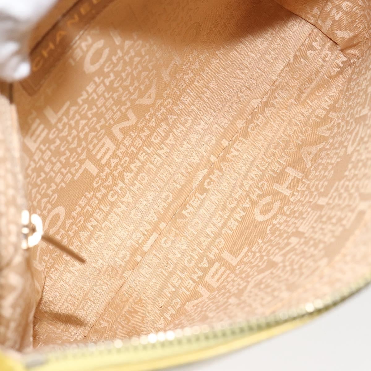 Chanel Chocolate Bar CC Shoulder Bag Quilted Leather, YELLOW, LEATHER, Shoulder bag