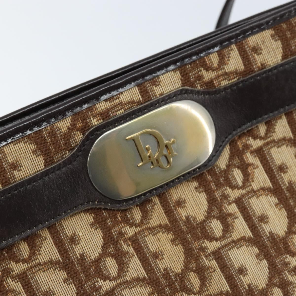 Christian Dior Vintage Trotter Shoulder Bag Canvas, BEIGE, CANVAS, Shoulder bag