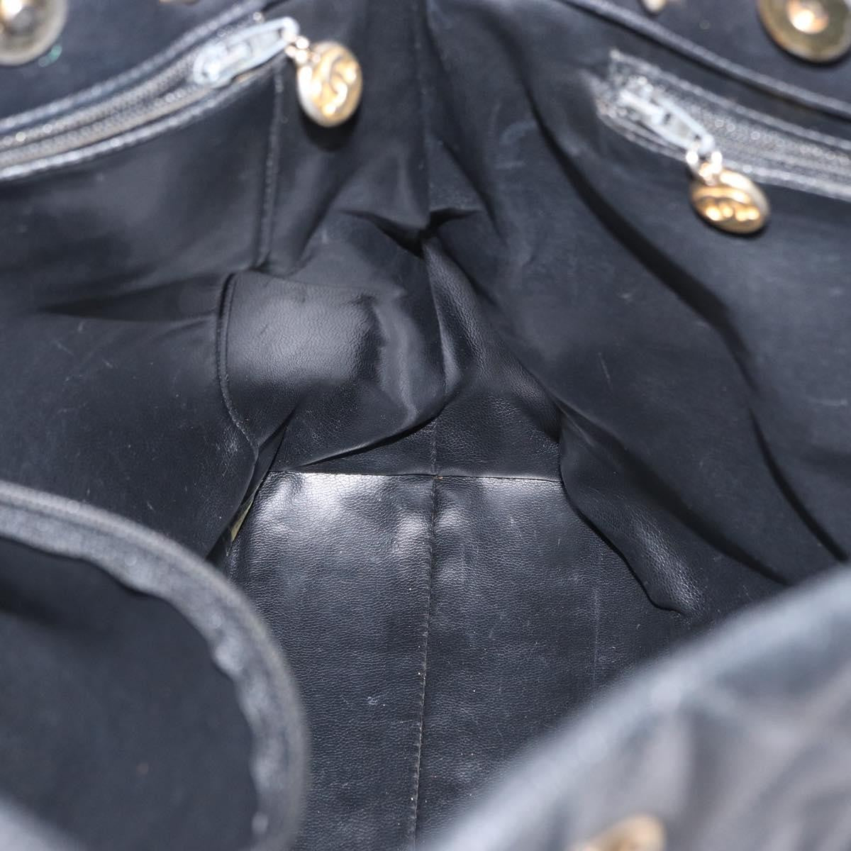 Chanel Chain Tote Leather, Black, Leather, Handbag