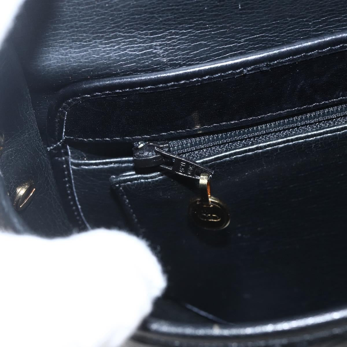 Christian Dior Bobby Flap Bag Whipstitch Leather, BLACK, LEATHER, Shoulder bag