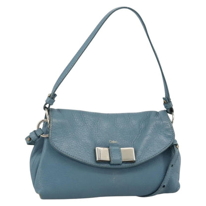 Chloe Lily Handbag Leather, Blue, Leather, Handbag