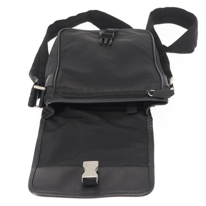 Prada Logo Flap Messenger Bag Tessuto, BLACK, NYLON, Shoulder bag