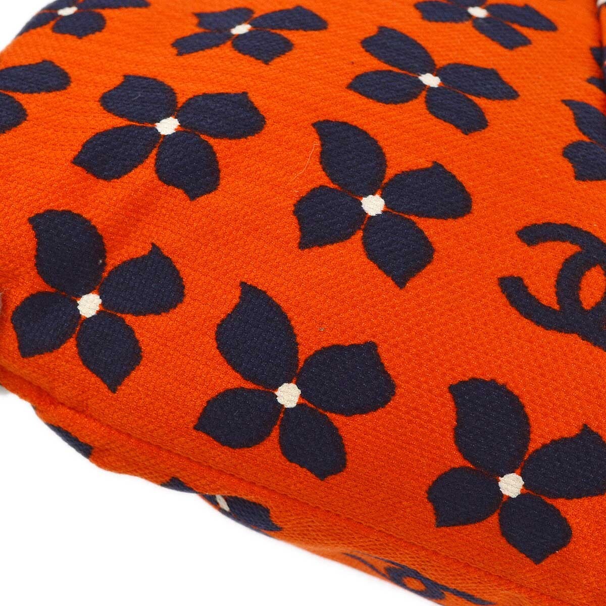 Chanel Vintage Frame Shoulder Bag Printed Canvas, Orange, Canvas, Tote Bag