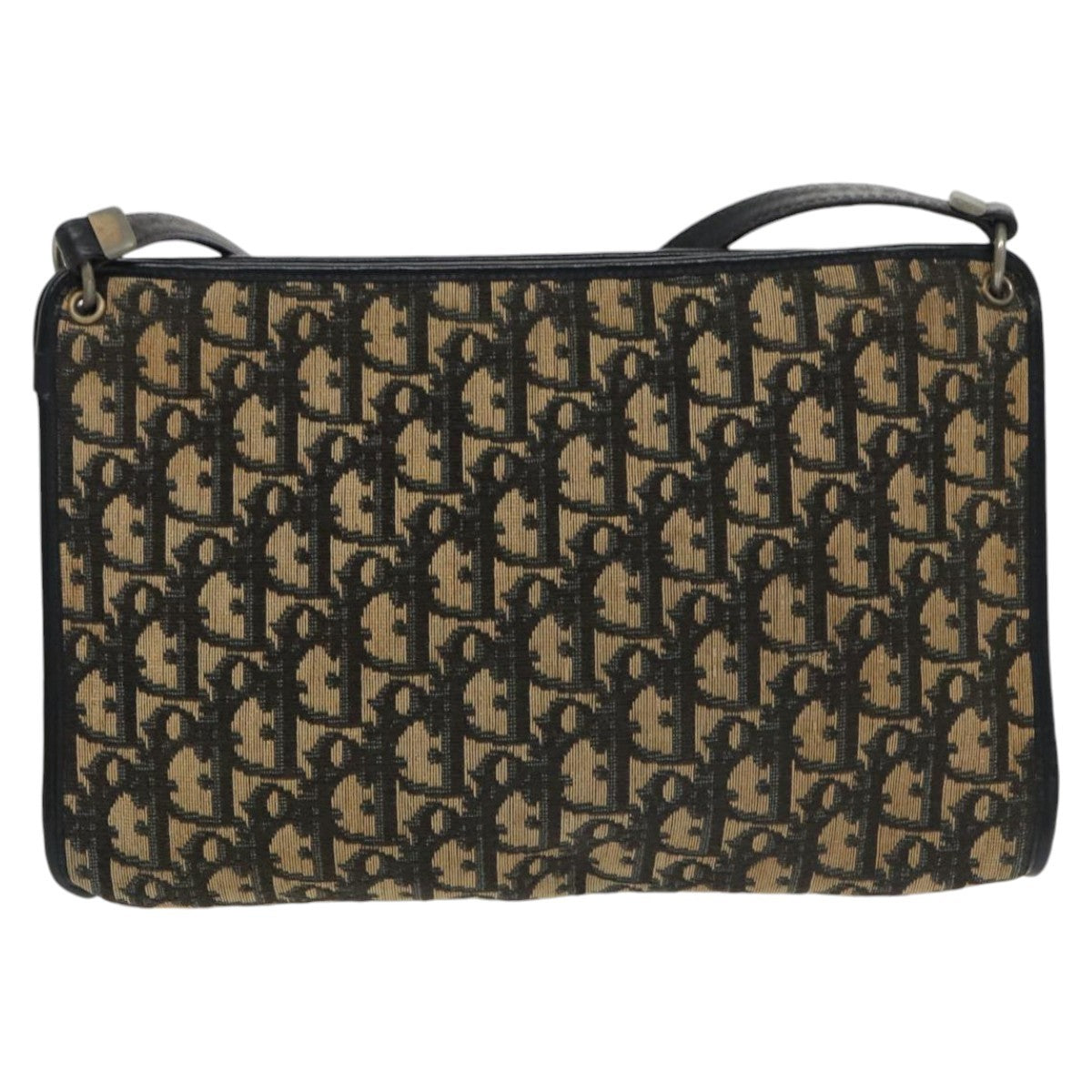 Christian Dior Vintage Trotter Shoulder Bag Canvas, NAVY, CANVAS, Shoulder bag