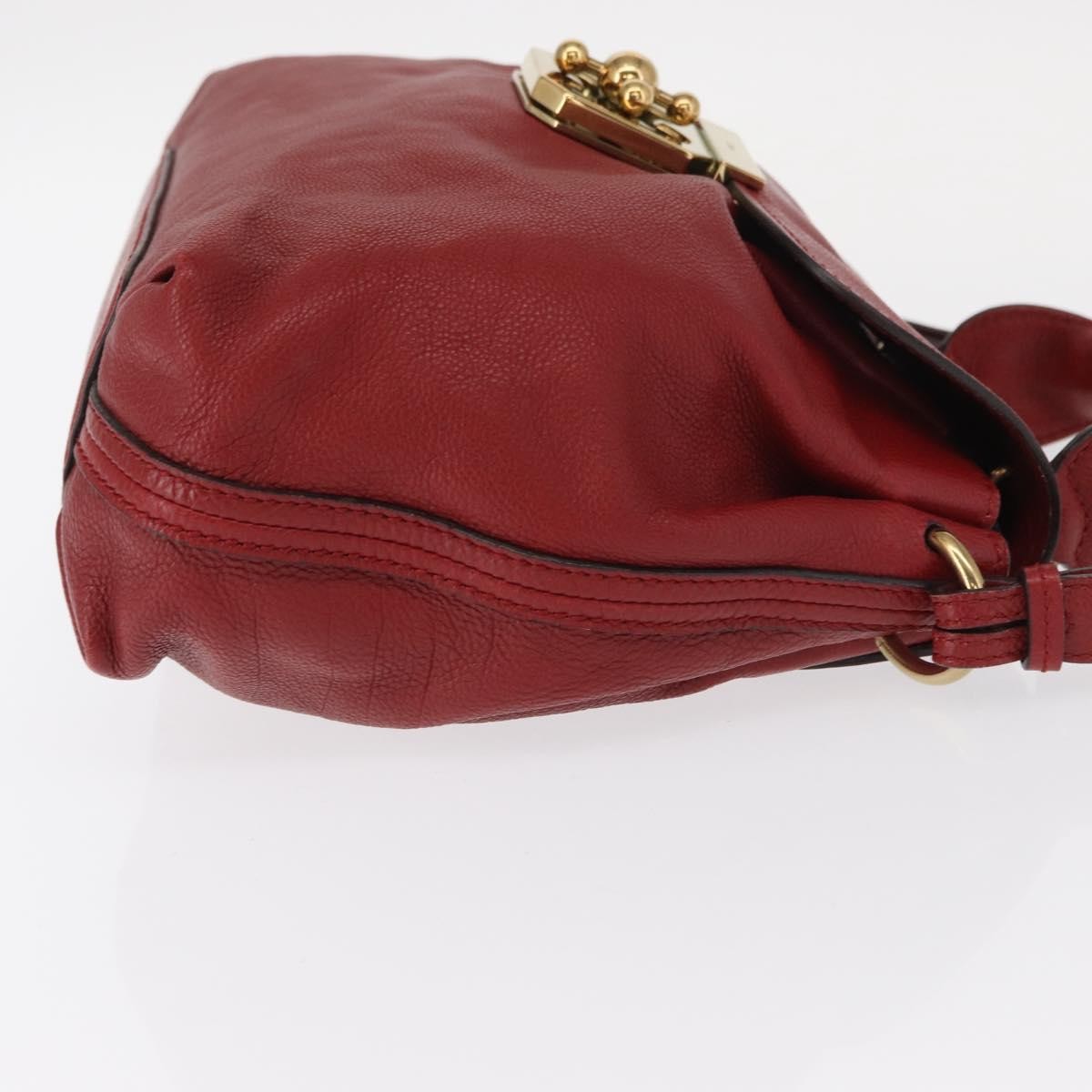 Chloe Elsie Convertible Satchel Leather, Red, Leather, Handbag