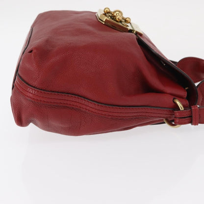 Chloe Elsie Convertible Satchel Leather, Red, Leather, Handbag