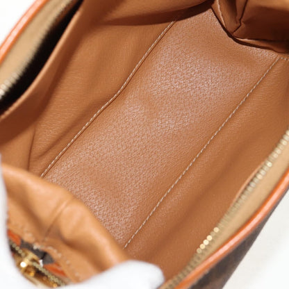 Celine Macadam Pochette Canvas and Leather, BROWN, CANVAS, Clutche & pouche