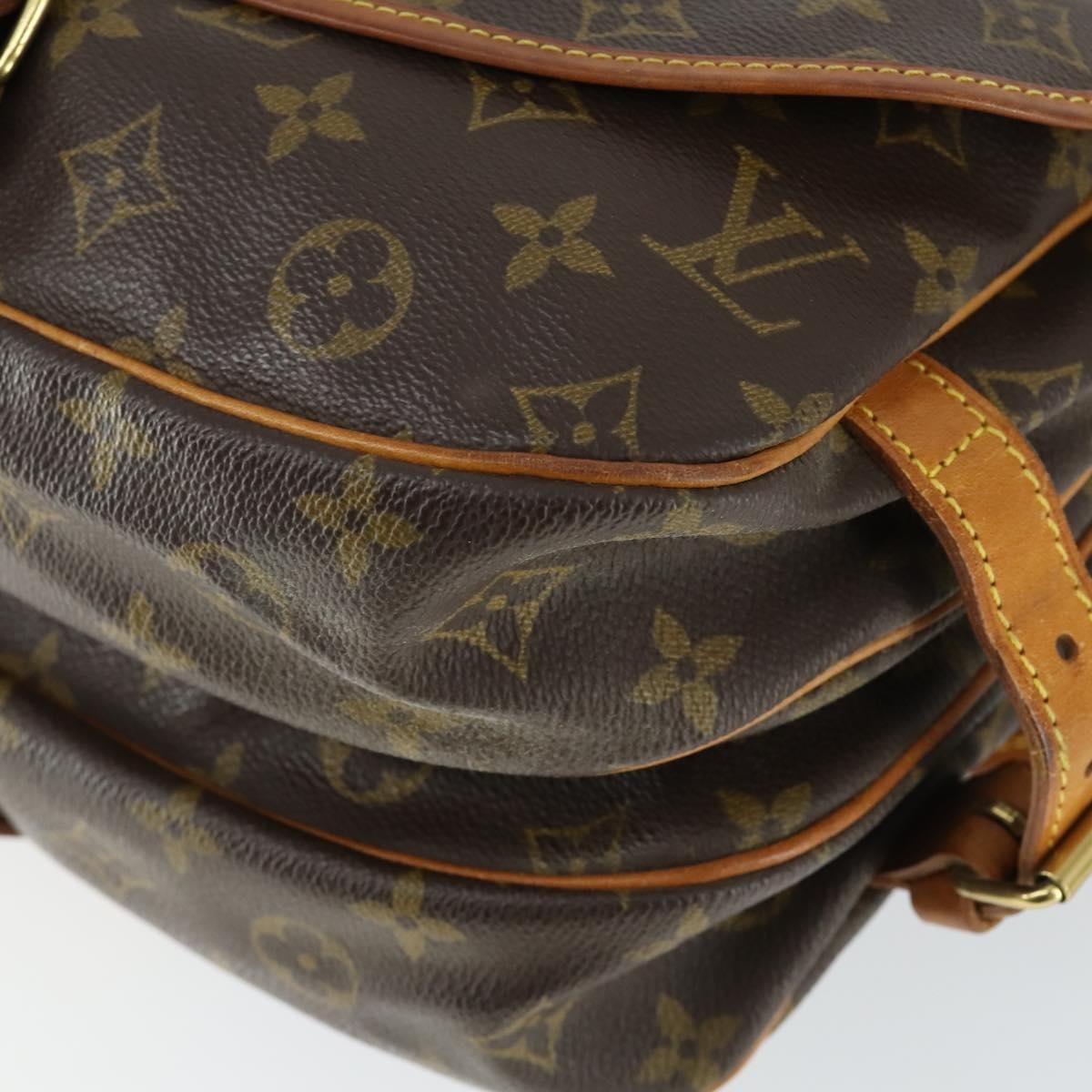 Louis Vuitton Saumur Handbag Monogram Canvas, BROWN, CANVAS, Shoulder bag