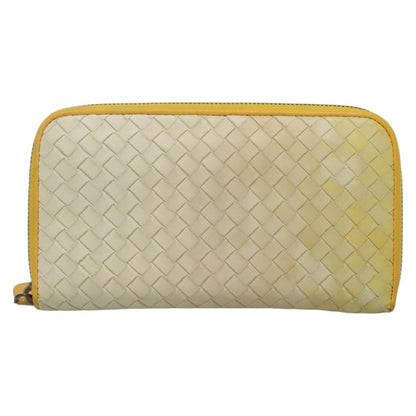 Bottega Veneta Intrecciato Long Zip  Wallet Leather, BEIGE, LEATHER, Wallets