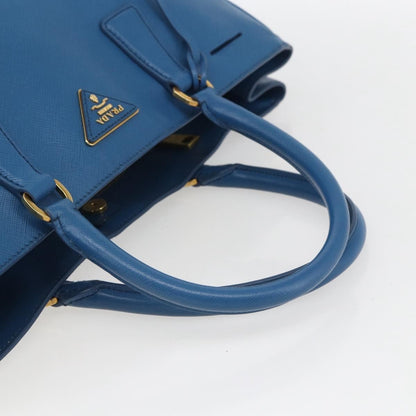 Prada Lux Open Tote Saffiano Leather, BLUE, LEATHER, Tote bag
